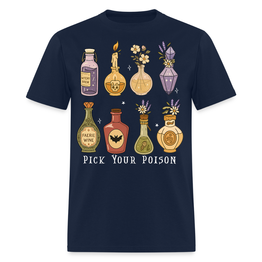 Pick Your Poison Witchy Halloween T-Shirt - navy