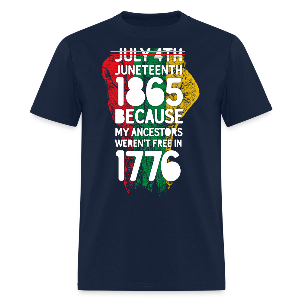 Black History Pride Tee 1865 Emancipation T-Shirt - navy