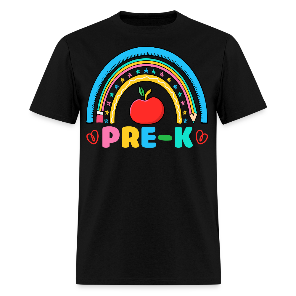 Cute Pre K Teacher Rainbow T-Shirt - black