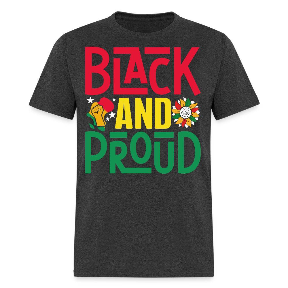 African American Pride Black And Proud T-shirt - heather black