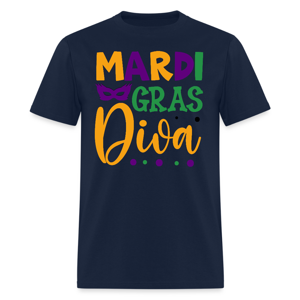Stylish Mardi Gras Celebration Tee Mardi Gras Diva T-shirt - navy