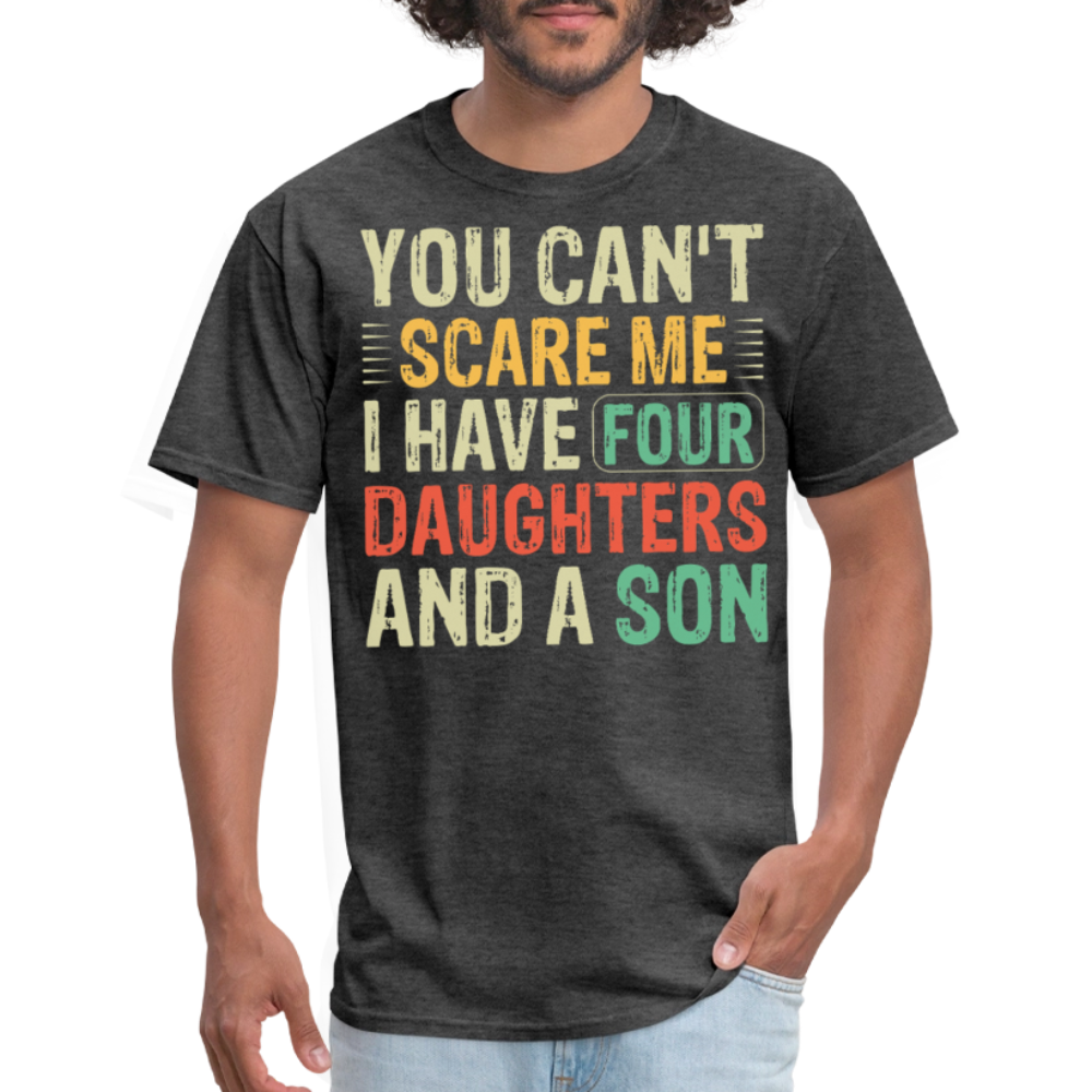 Gifts For Parents With Four Daughters And A Son Unisex T-Shirt - heather black