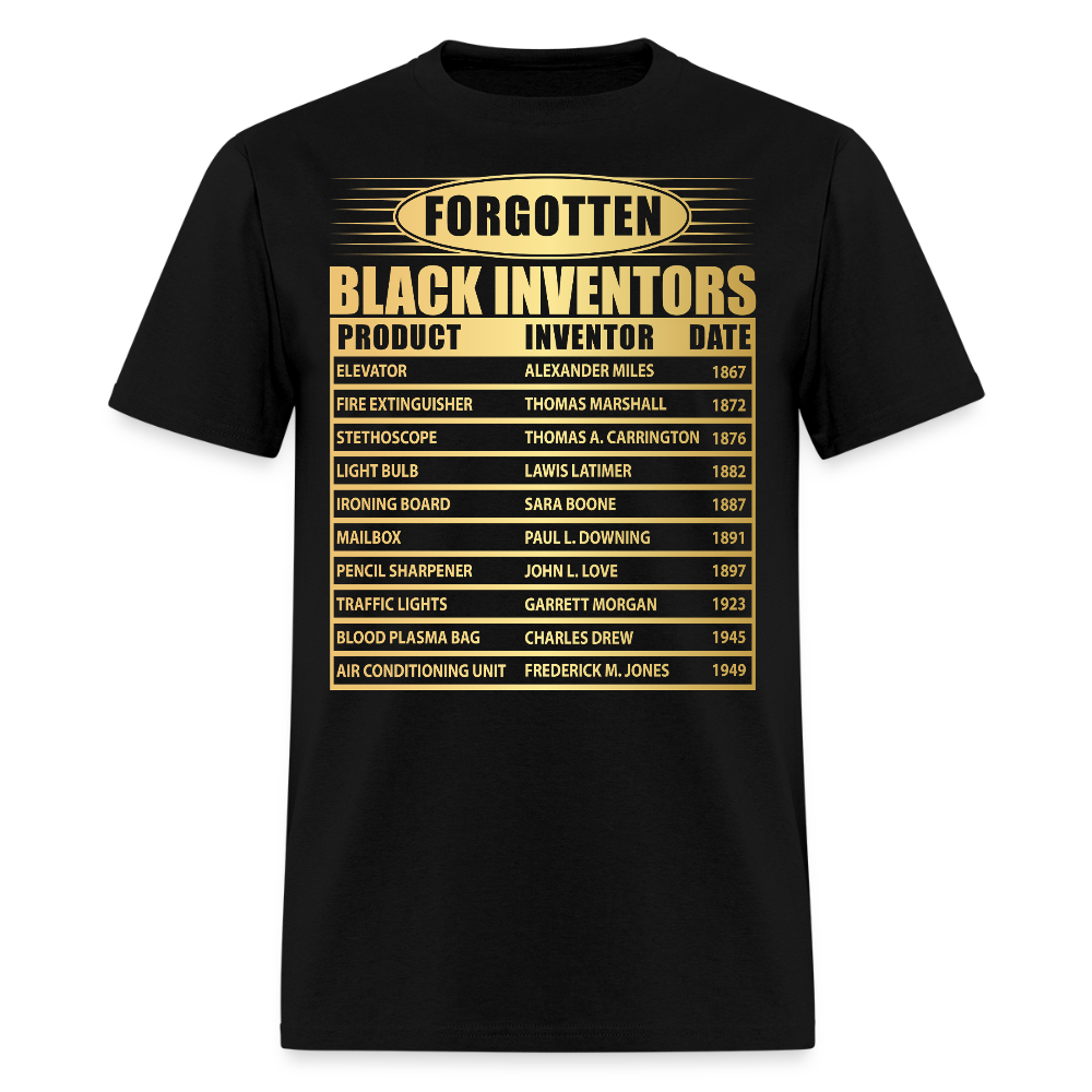 Forgotten Black Inventors Inspirational African American T-Shirt - black