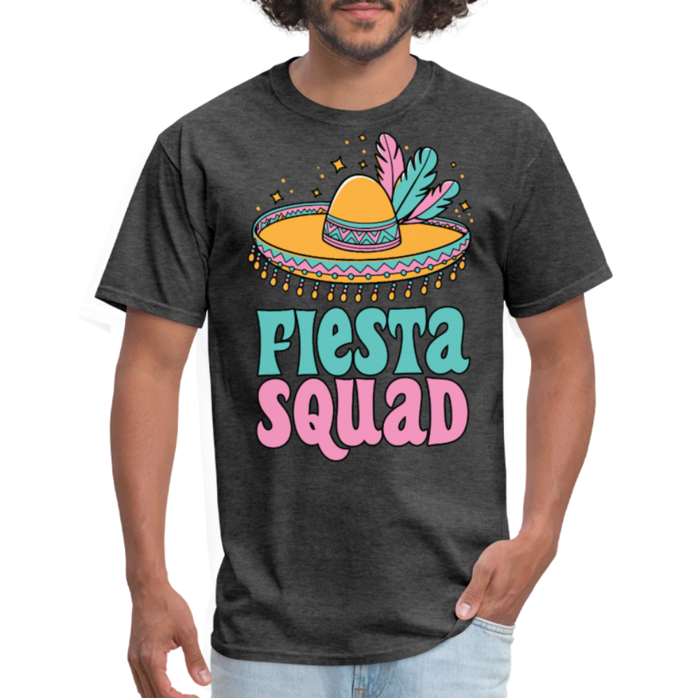 Fiesta Squad Matching Shirts For Cinco de Mayo Sombrero Design T-shirt - heather black