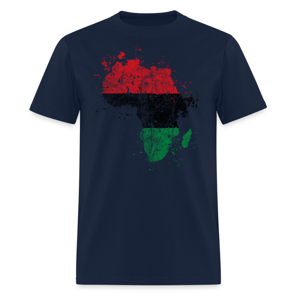 Africa Map Red Black Green Pan African Unity T-Shirt - navy