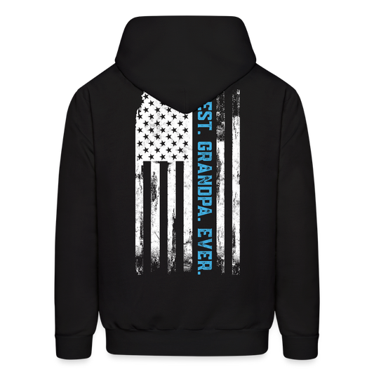 Best Grandpa Ever USA flag Hoodie - black