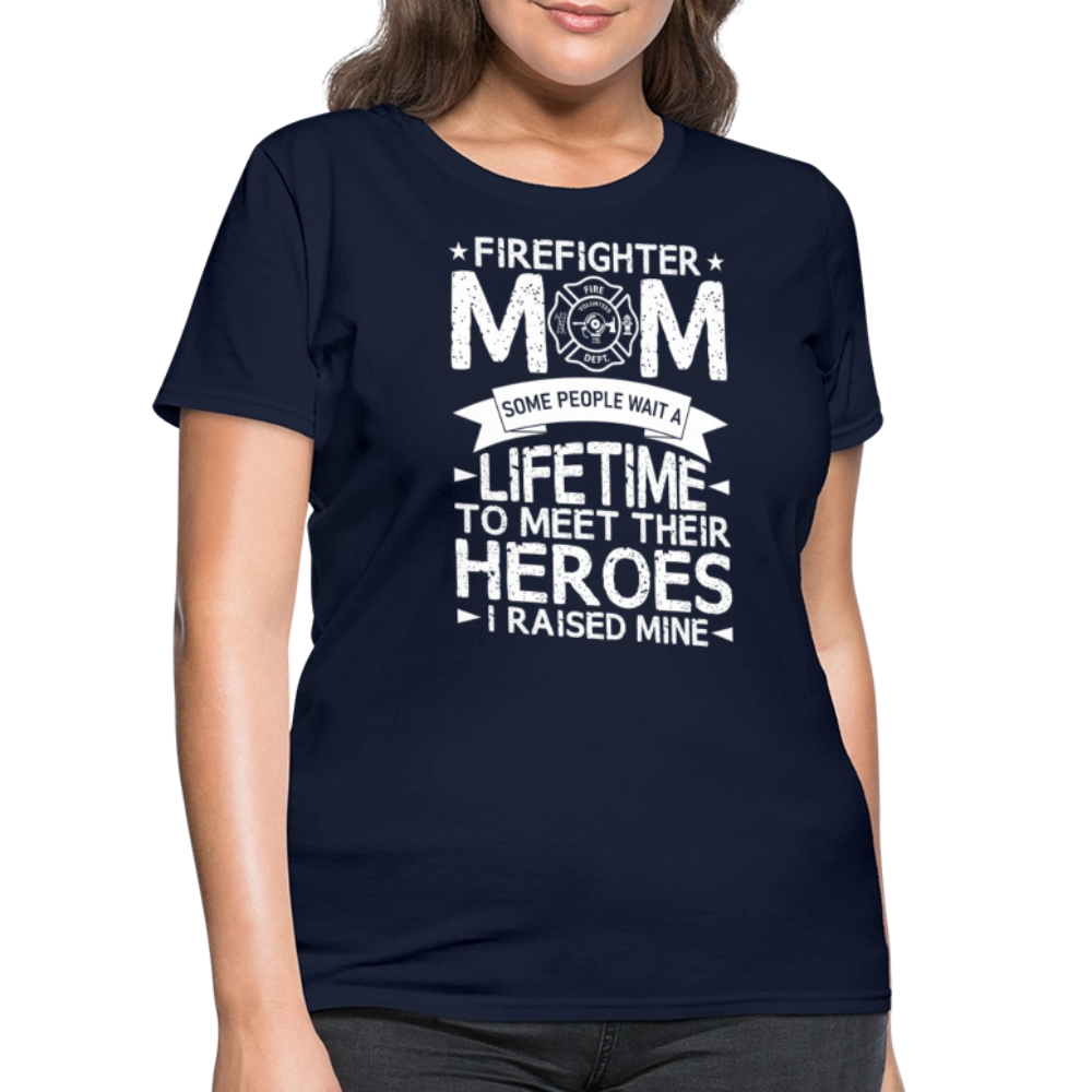 Proud Firefighter Mom Tee For Mother’s Day T-Shirt - navy