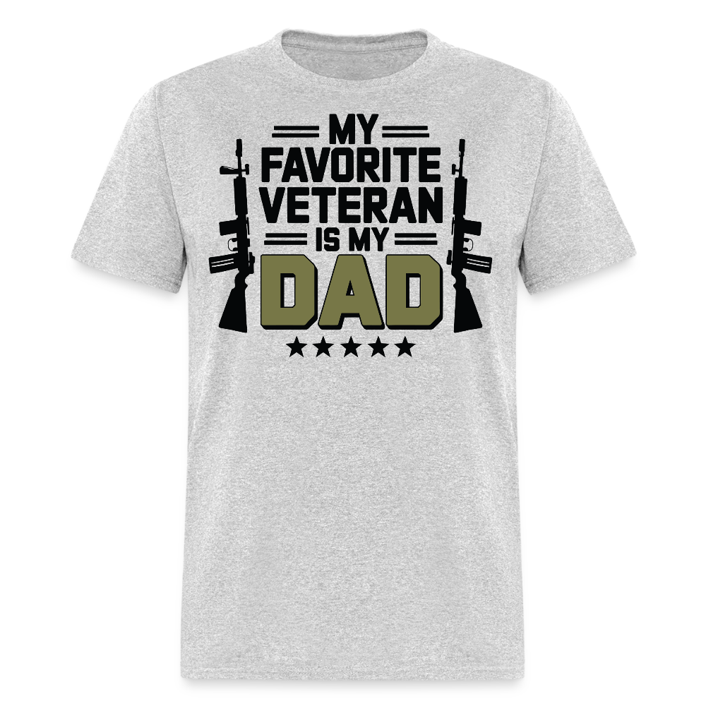 My Dad Is My Favorite Veteran T-shirt - heather gray
