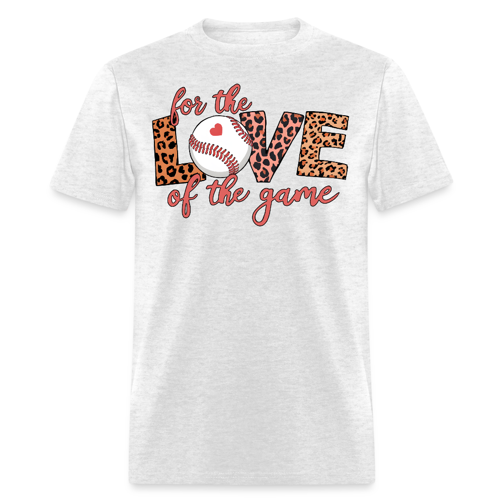 For The Love Of The Game Baseball Leopard Print T-shirt - light heather gray