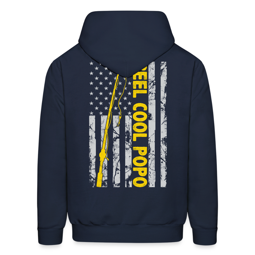 Reel Cool Popo American Flag Police Fishing Hoodie - navy