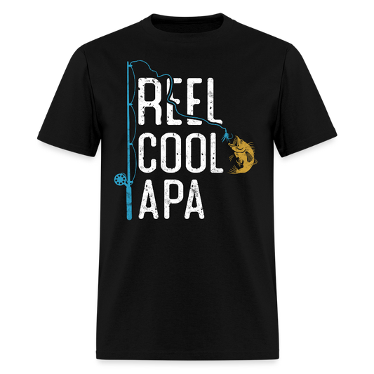 Reel Cool Papa Fishing Fisherman Dad Gift T-shirt - black