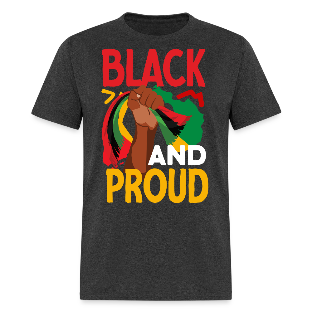 Afrocentric Empowerment Black And Proud T-shirt - heather black