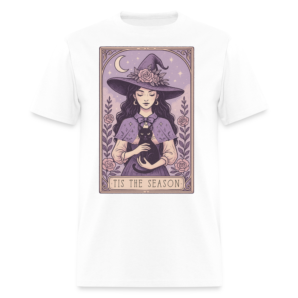 Tis the Season Witchy Cat T-Shirt - white