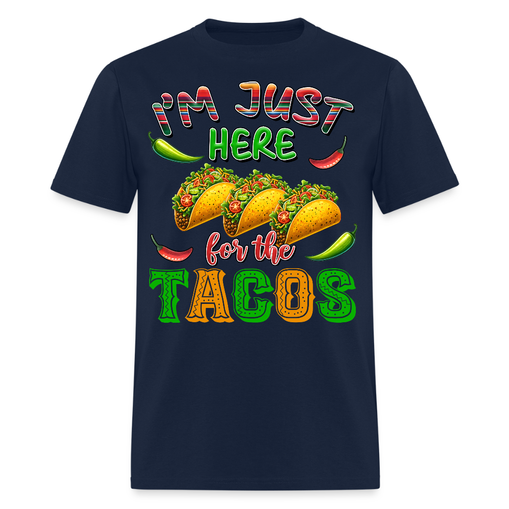 Mexican Food Graphic Tee For Taco Lovers Funny Tacos T-shirt - navy