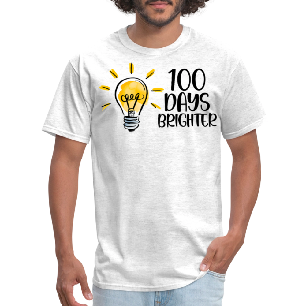 100 Days Brighter Tee for Teachers School Milestone Unisex T-Shirt - light heather gray
