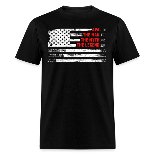 Apa The Man The Myth The Legend Patriotic Grandpa T-shirt - black