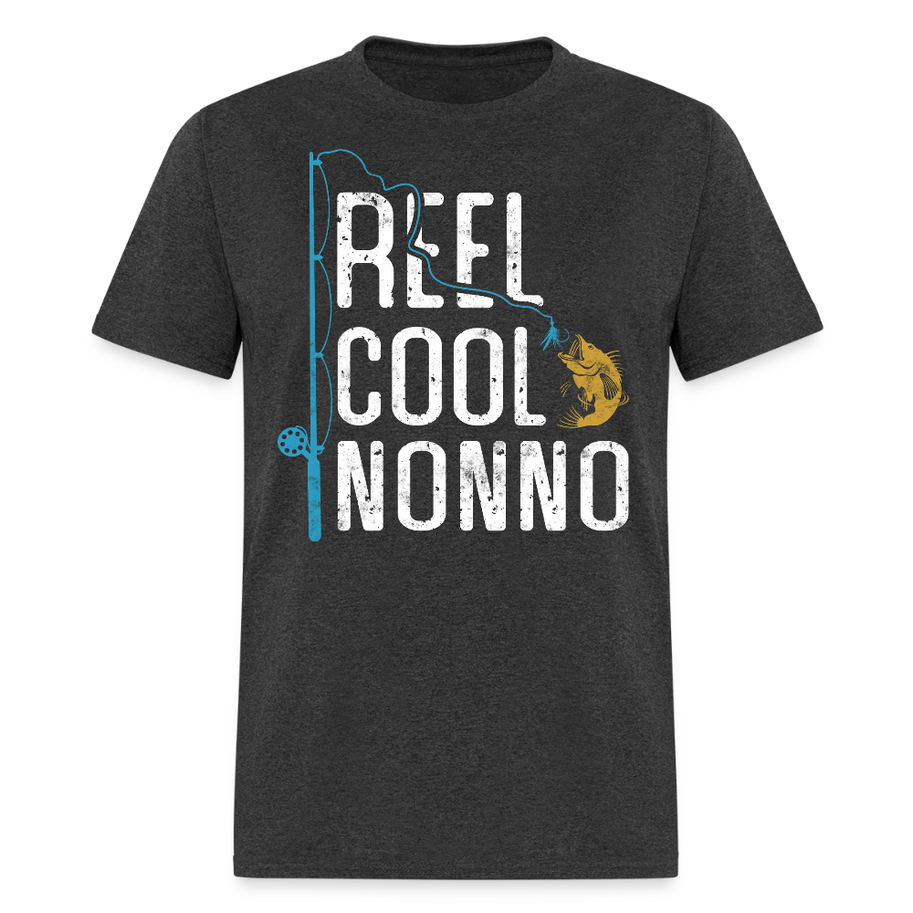 Reel Cool Nonno Italian Grandpa Fishing T-shirt - heather black