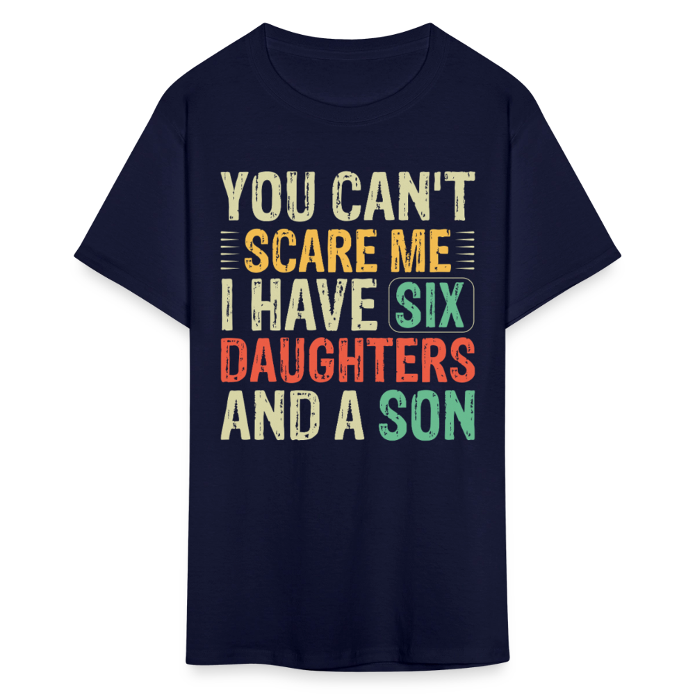 Gifts For Parents With Six Daughters And A Son Fathers Day T-shirt - navy