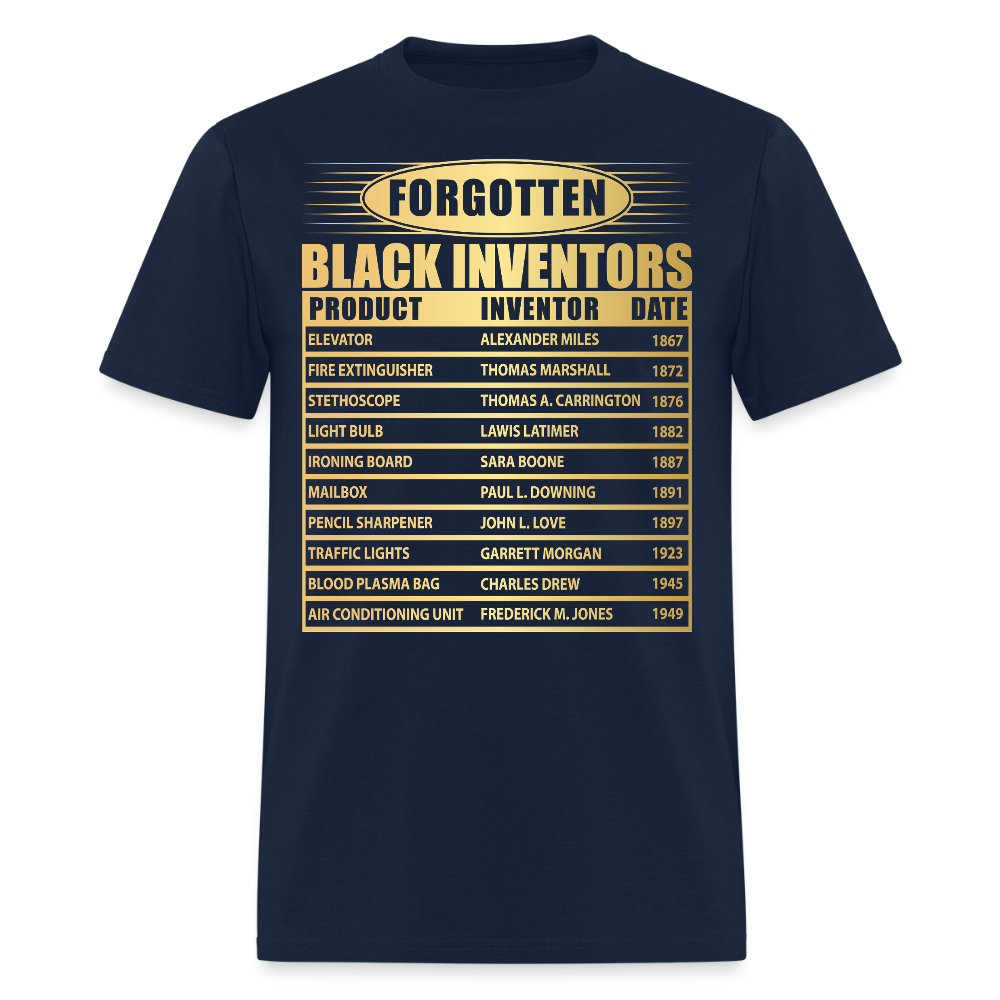 Forgotten Black Inventors Inspirational African American T-Shirt - navy