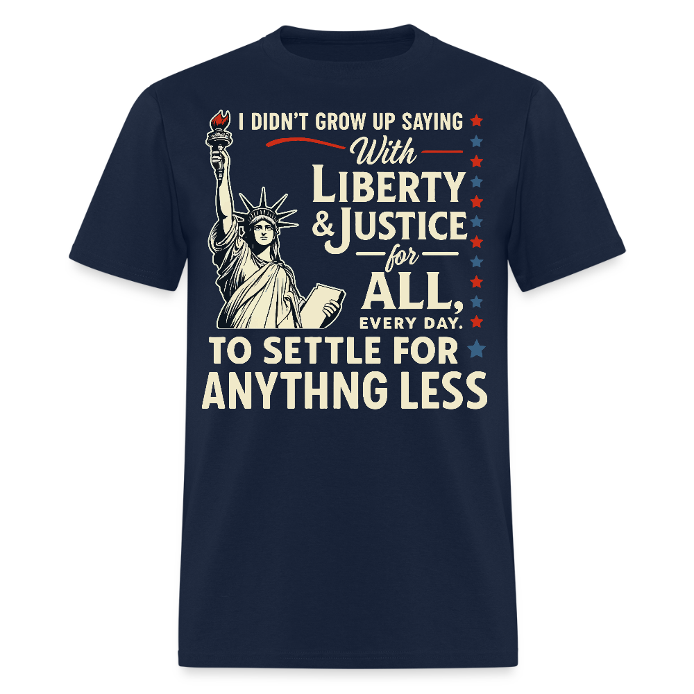 Liberty And Justice For All Patriotic T-Shirt - navy