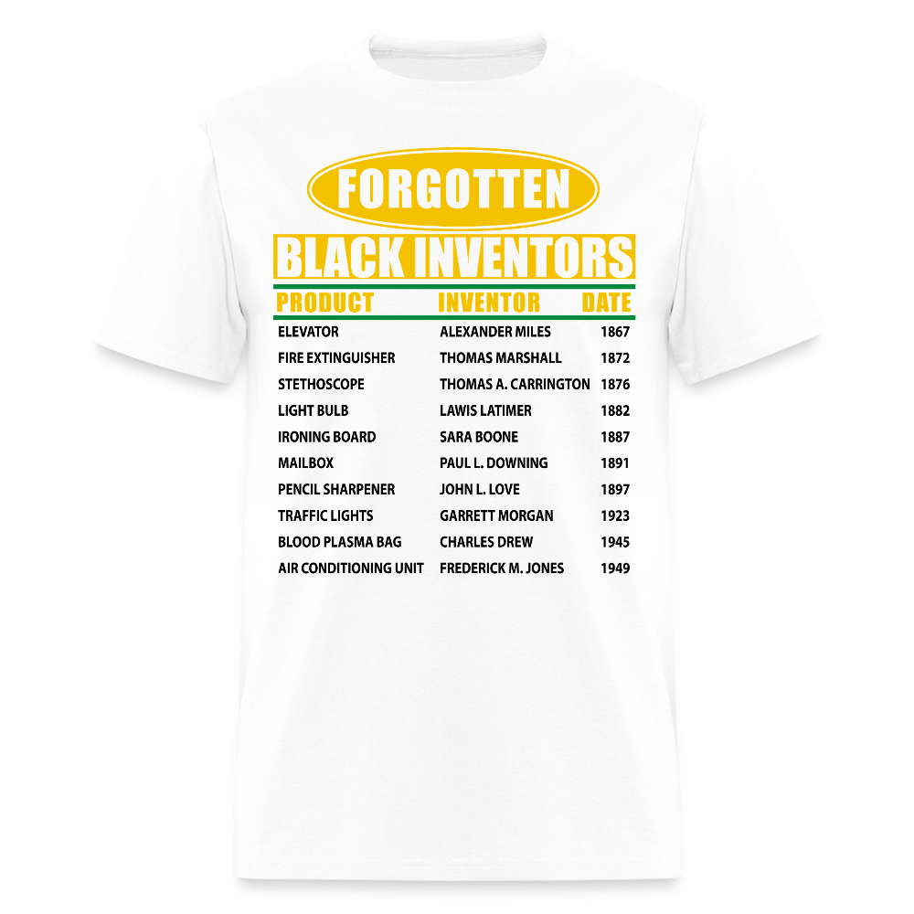 Forgotten Black Inventors Tee Cultural Empowerment T-Shirt - white