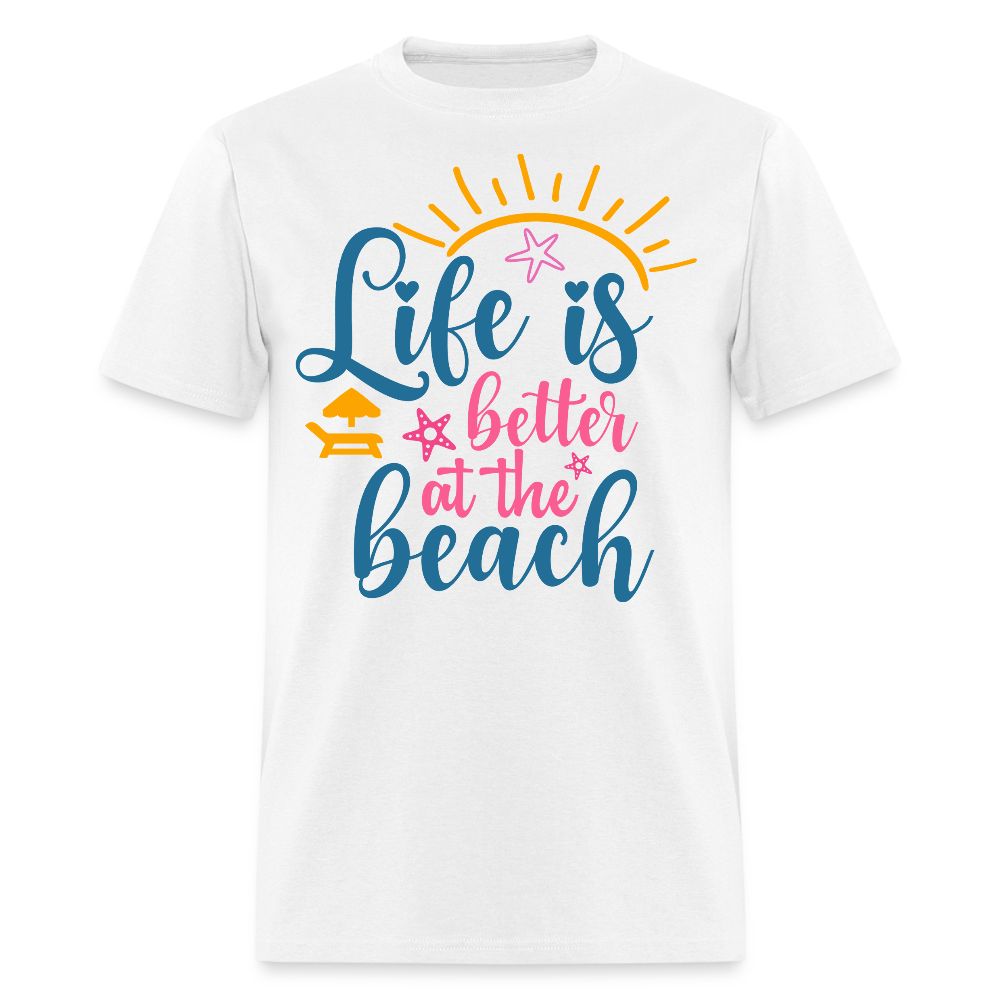 Life Is Better At The Beach Coastal Vacation T-shirt - white
