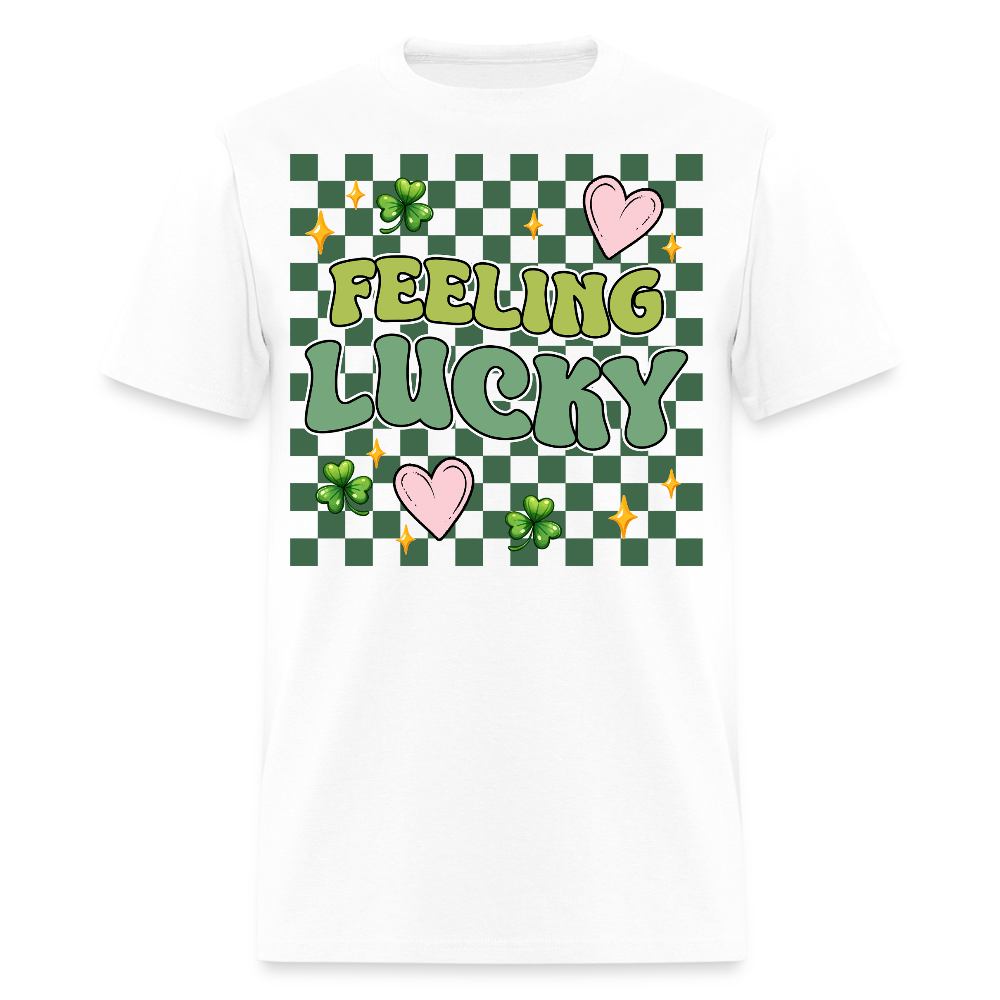 Feeling Lucky Aesthetic St Patrick’s Day T-shirt - white