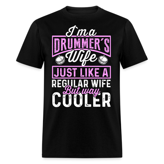 Musician Wife Tee For Drummers T-shirt - black