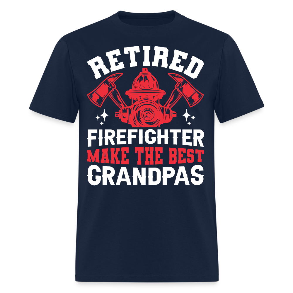 Retired Firefighter Make the Best Grandpas Men's T-Shirt - navy