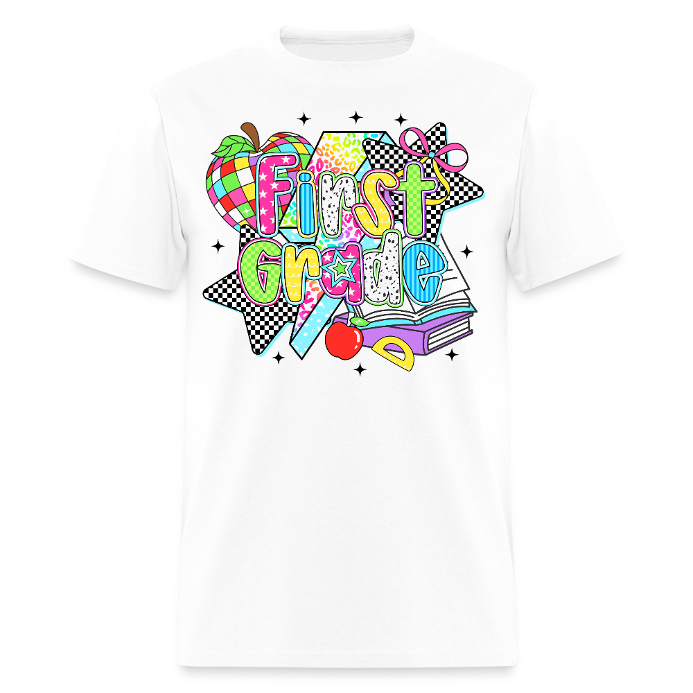 First Grade Back To School Teacher T-Shirt - white