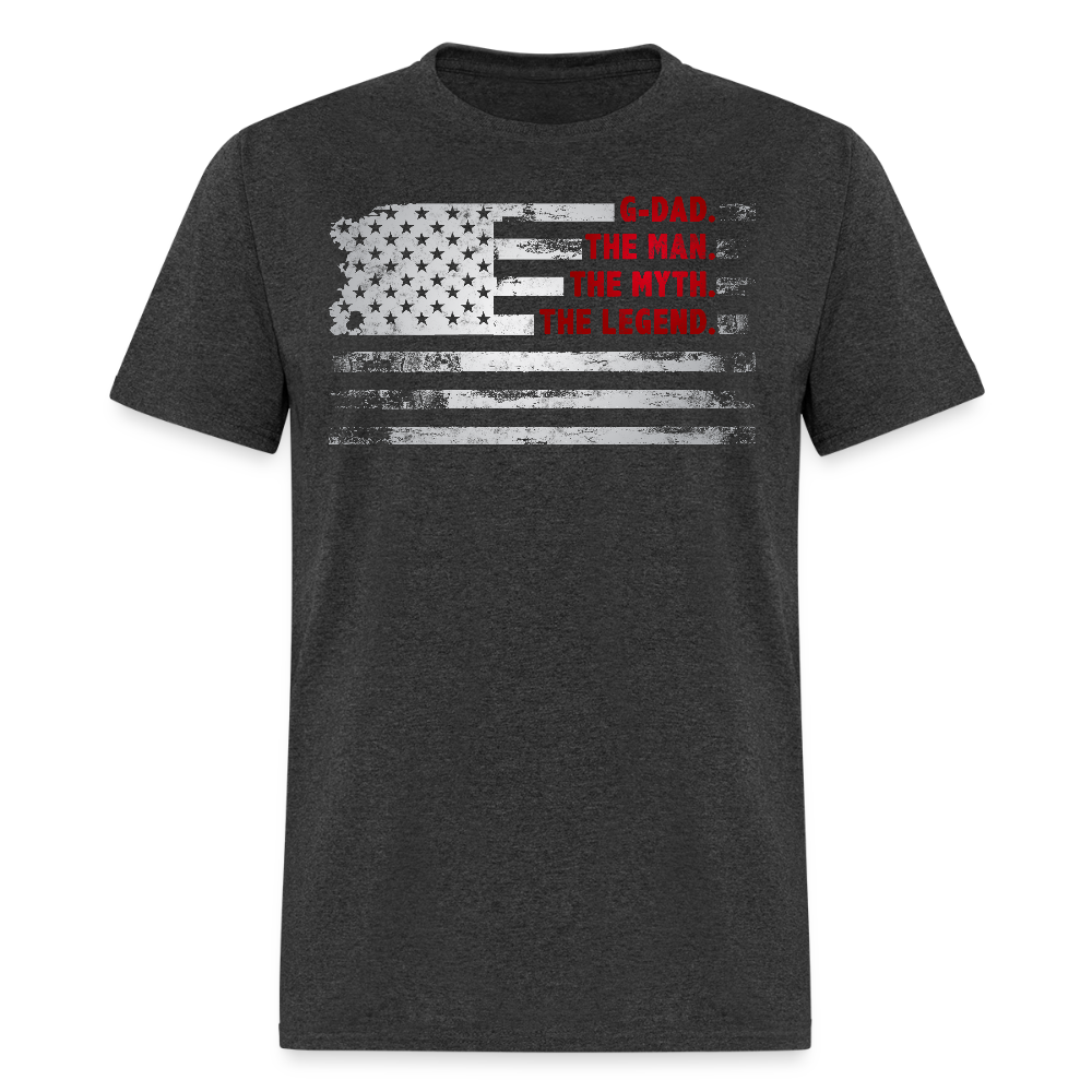 The Man The Myth The Legend Patriotic G-Dad T-shirt - heather black