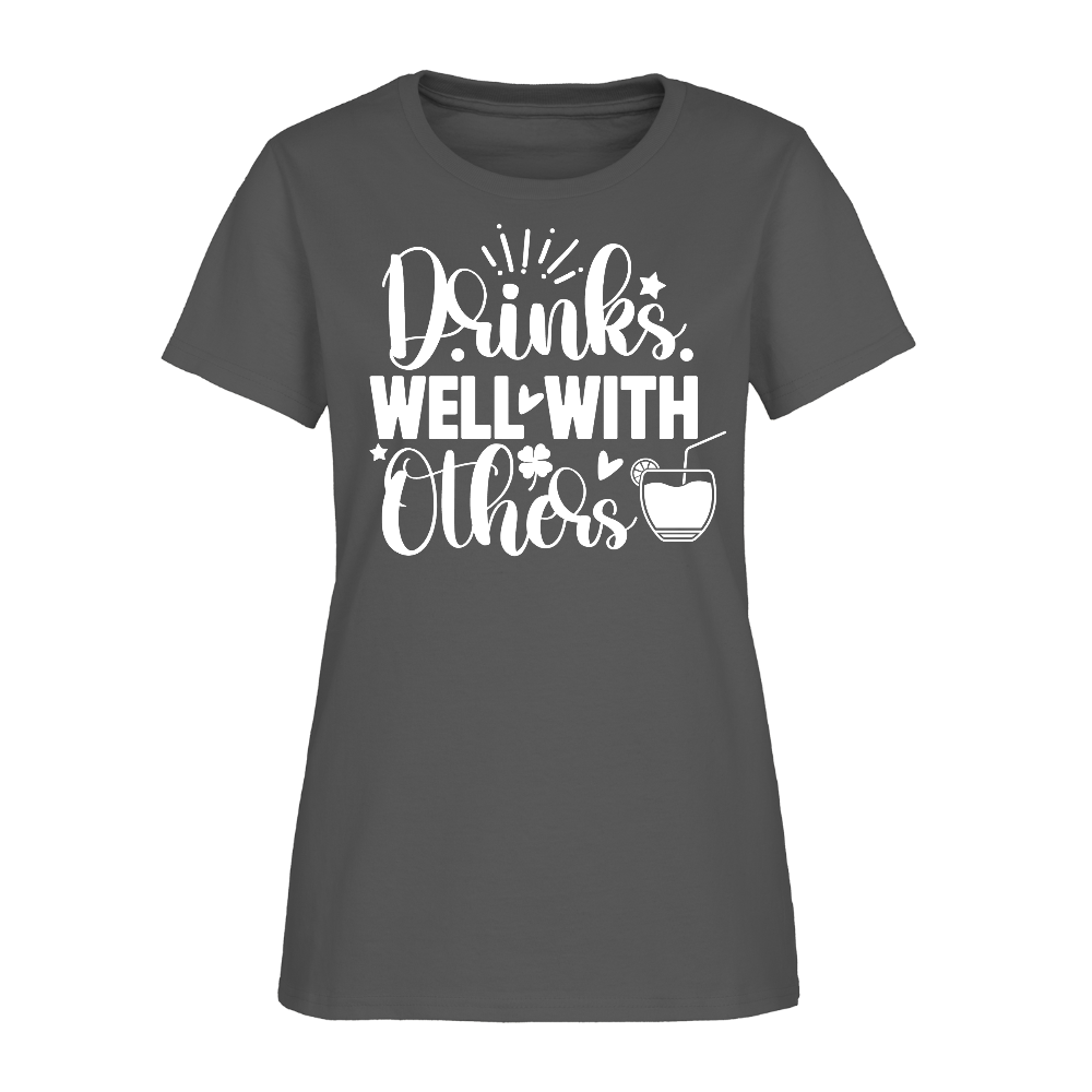 Humorous Ladies' Social Drinking Tee – Perfect Gift Idea - charcoal