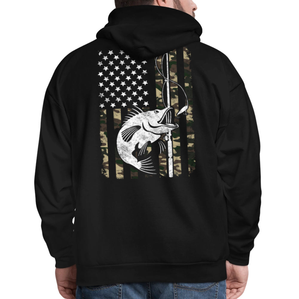 American Flag Fishing Patriotic Bowfishing Hoodie - black