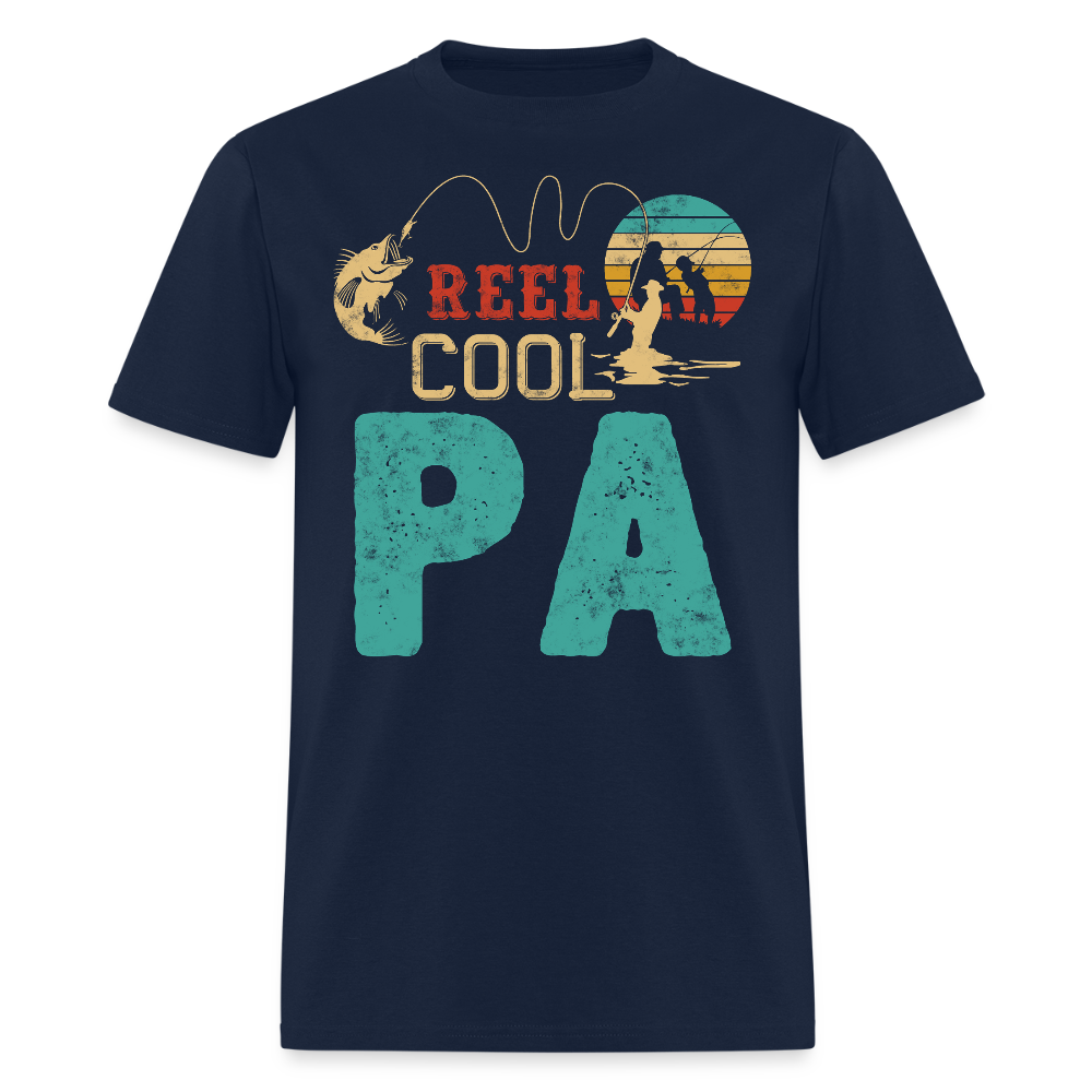 Reel Cool PA fishing Father's Day Gift For Fisherman Dad T-shirt - navy