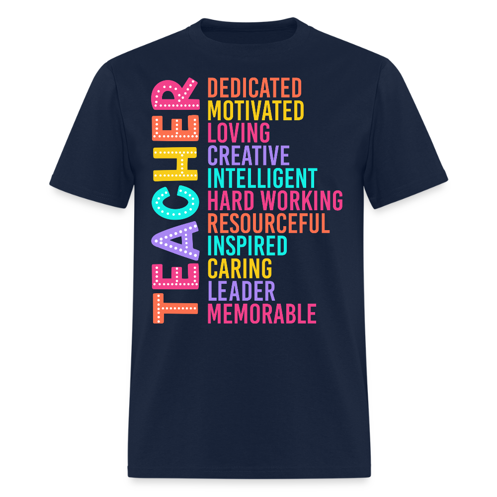 Inspirational Teacher Graphic T-Shirt - navy
