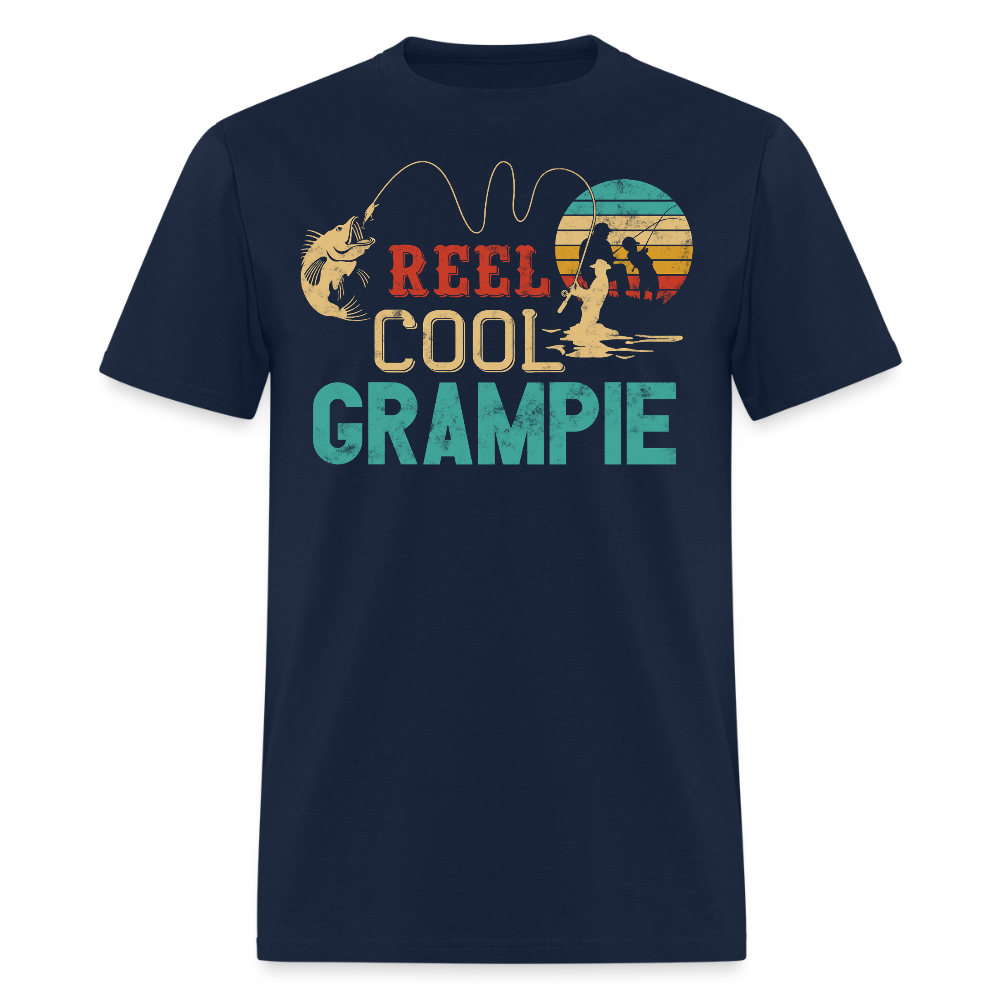 Reel Cool Grampie Funny Fishing T-shirt - navy