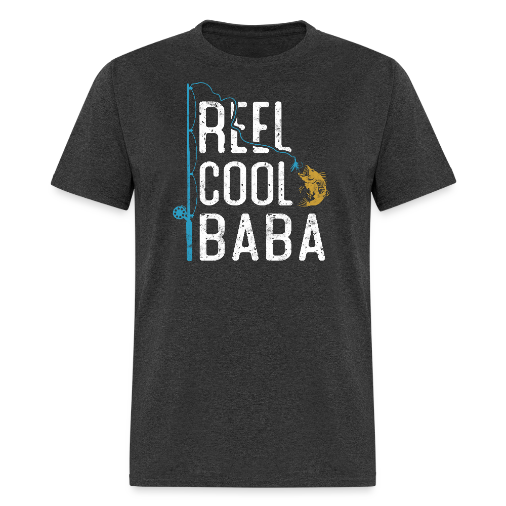 Reel Cool Baba Tee Father’s Day Fishing T-shirt - heather black