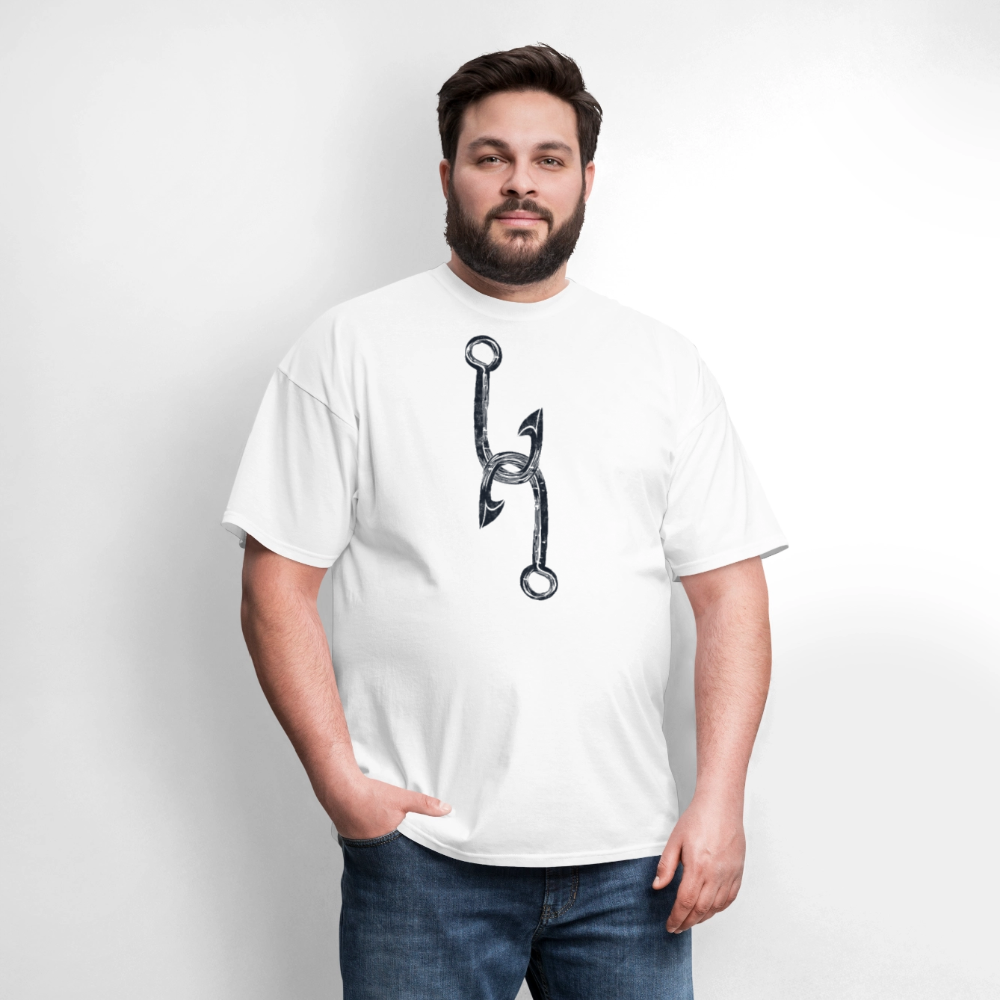 Fishing Hook Graphic Tee Fisherman Gift T-Shirt - white