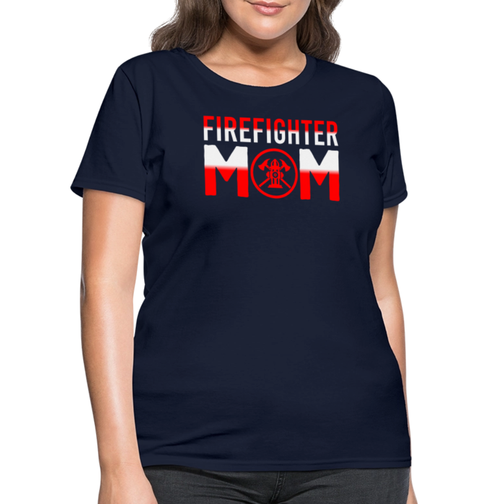 Firefighter Mom Tee For Mother’s Day T-Shirt - navy