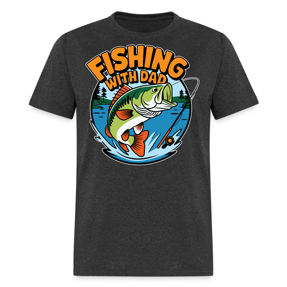 Father’s Day Bass Fishing Dad T-shirt - heather black