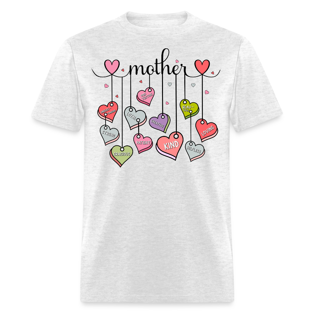 Mom Appreciation Tee Mother's Day Heart T-shirt - light heather gray