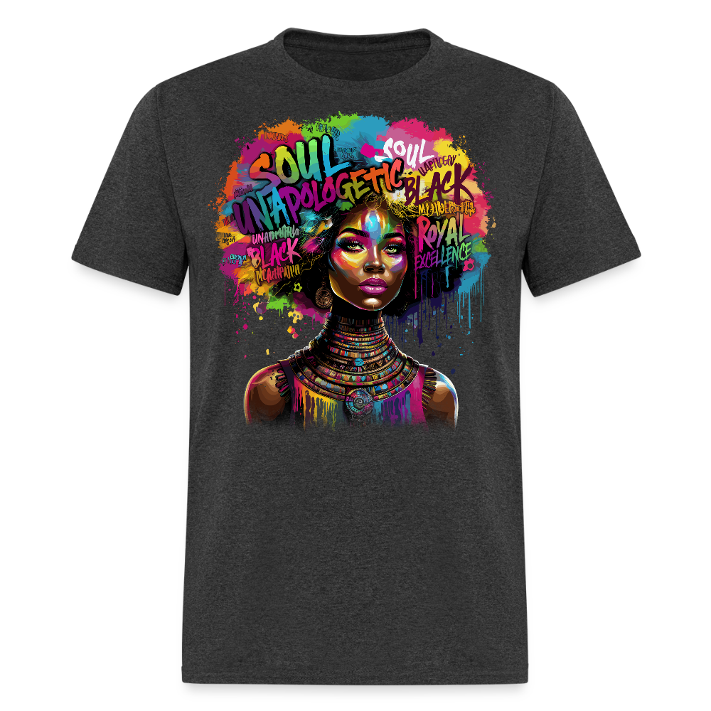 Unapologetically Black Woman T-shirt - heather black