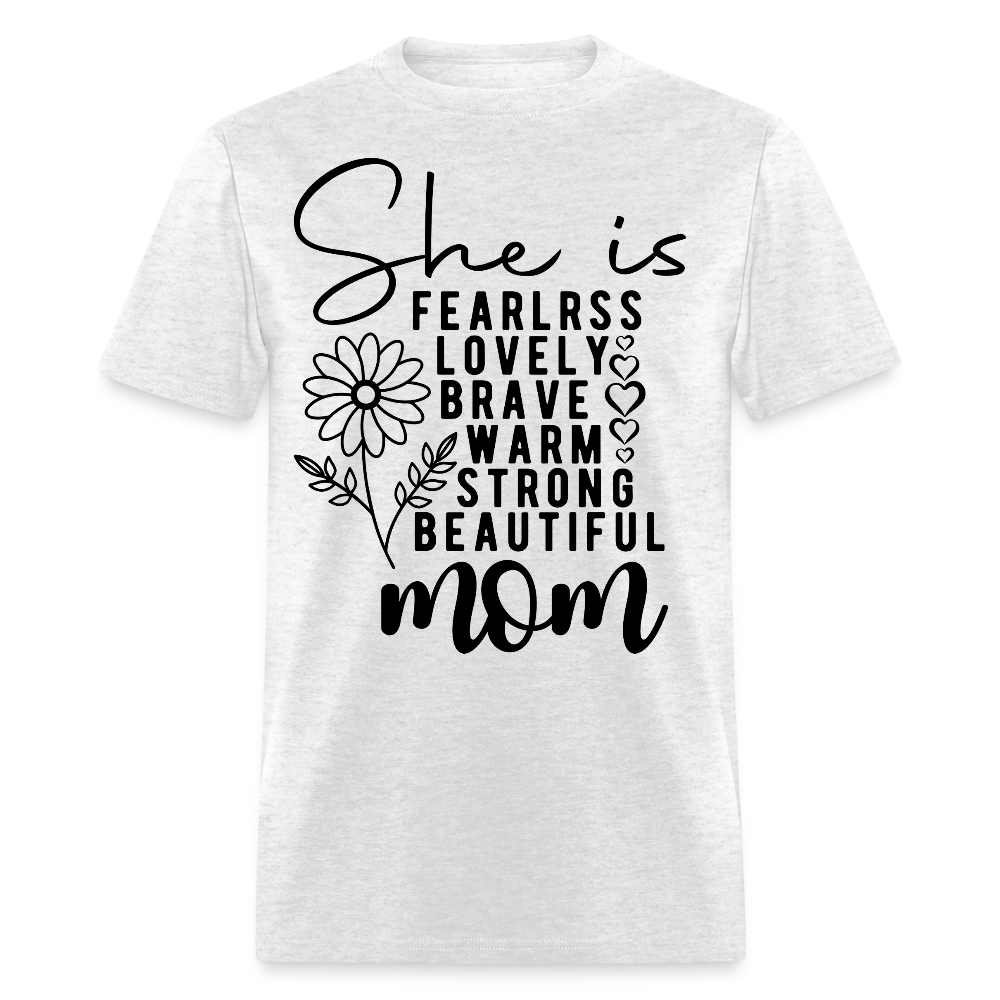 Mother’s Day Tee For Fearless And Strong Moms T-Shirt - light heather gray