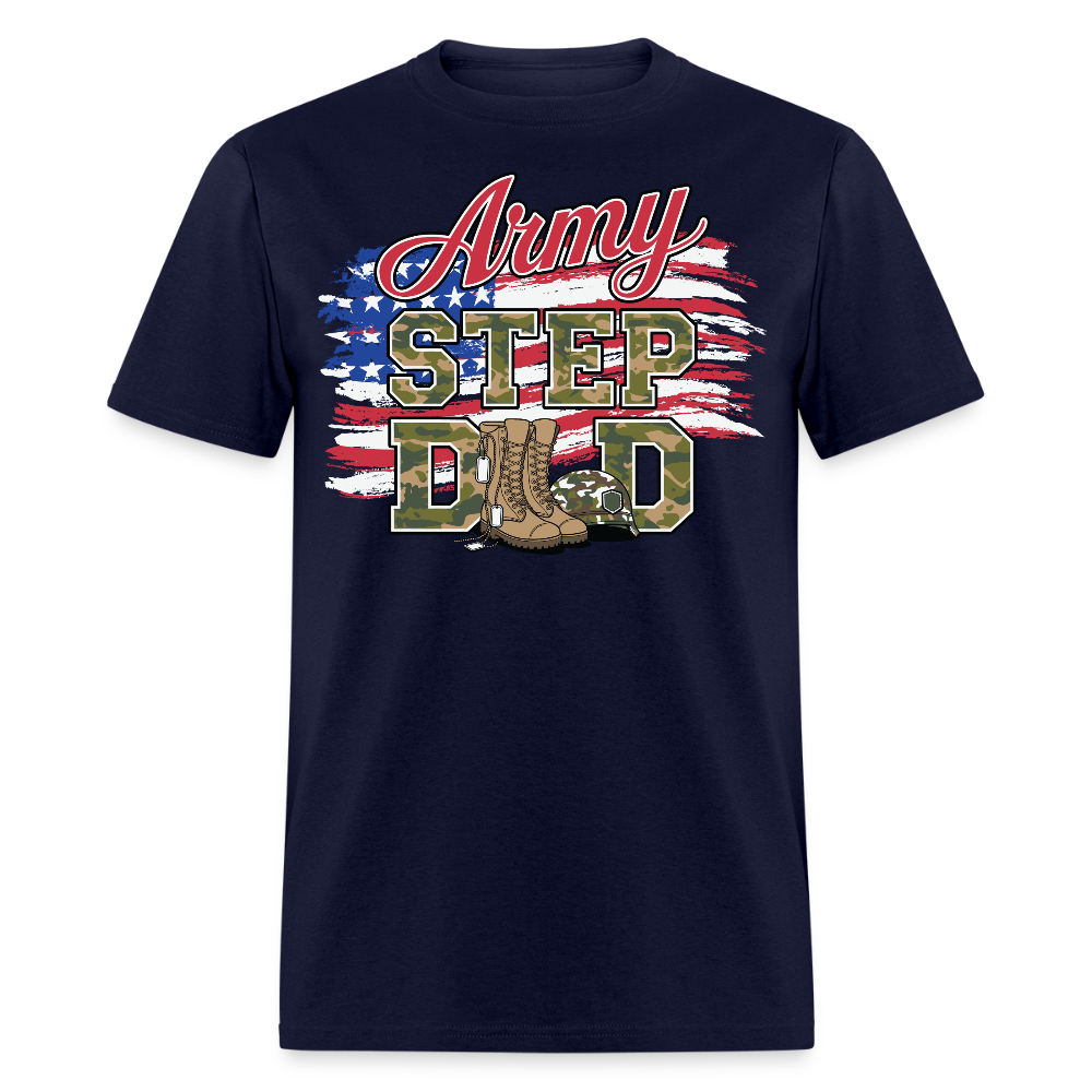 Army Step Dad Military Stepfather Patriotic T-shirt - navy