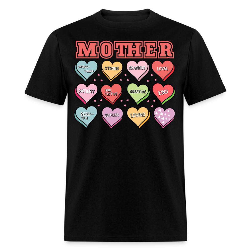 Best Mom Graphic Tee With Hearts T-shirt - black