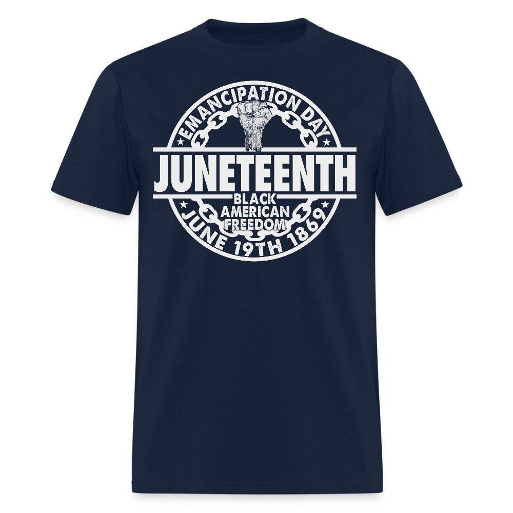 Black American Freedom June 19th 1865 History T-Shirt - navy