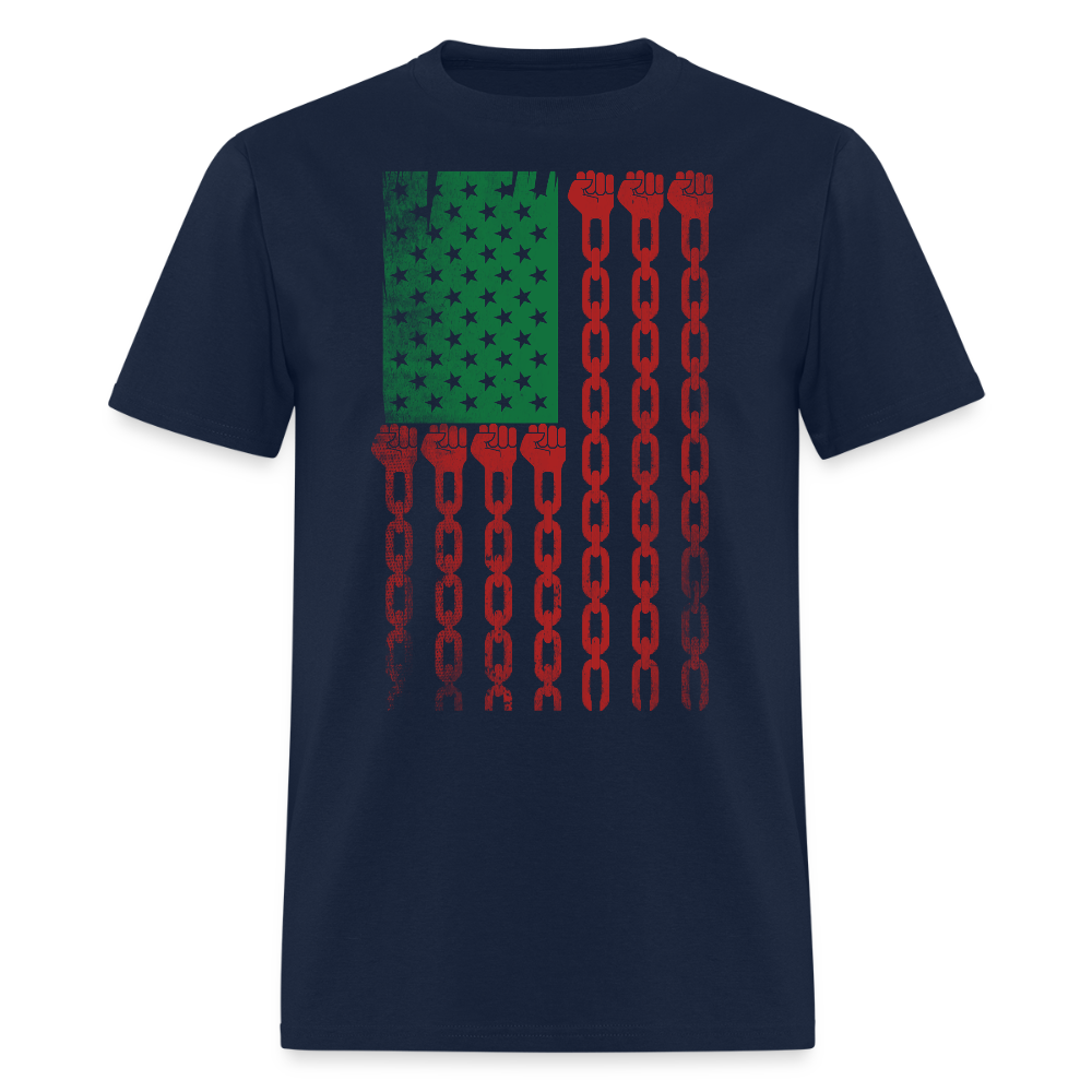 African American Flag Pan African Pride T-Shirt - navy