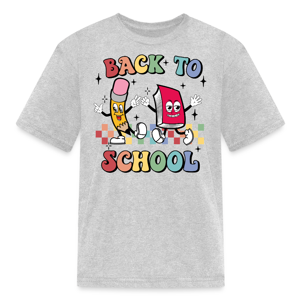 Back To School Funny Pencil And Book T-Shirt - heather gray