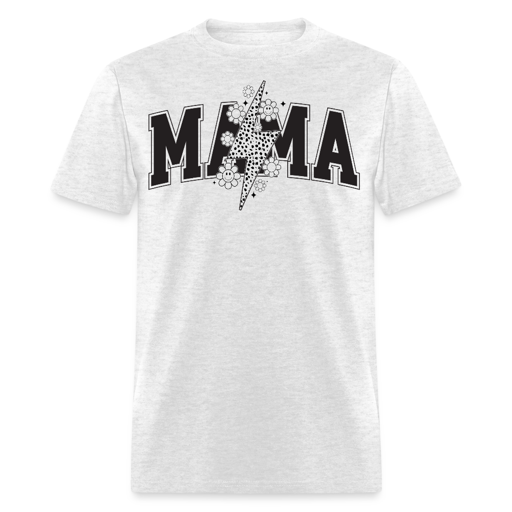 Retro Mama Graphic Tee Floral Mama T-shirt - light heather gray