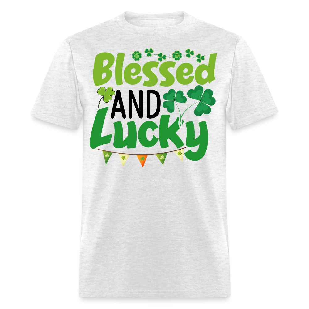 Blessed And Lucky Irish Festival T-shirt - light heather gray